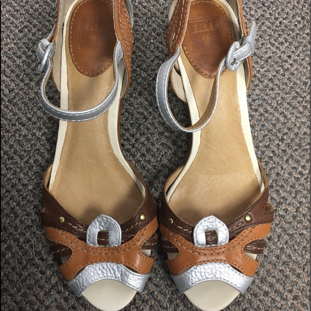 Frye multi neutral heels